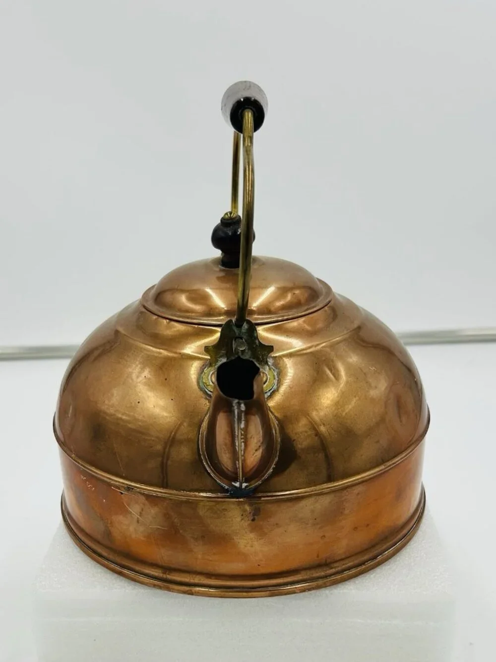 Vintage Revere Ware 1801 Solid Copper Teapot 1981 Wood Handle Rome NY USA